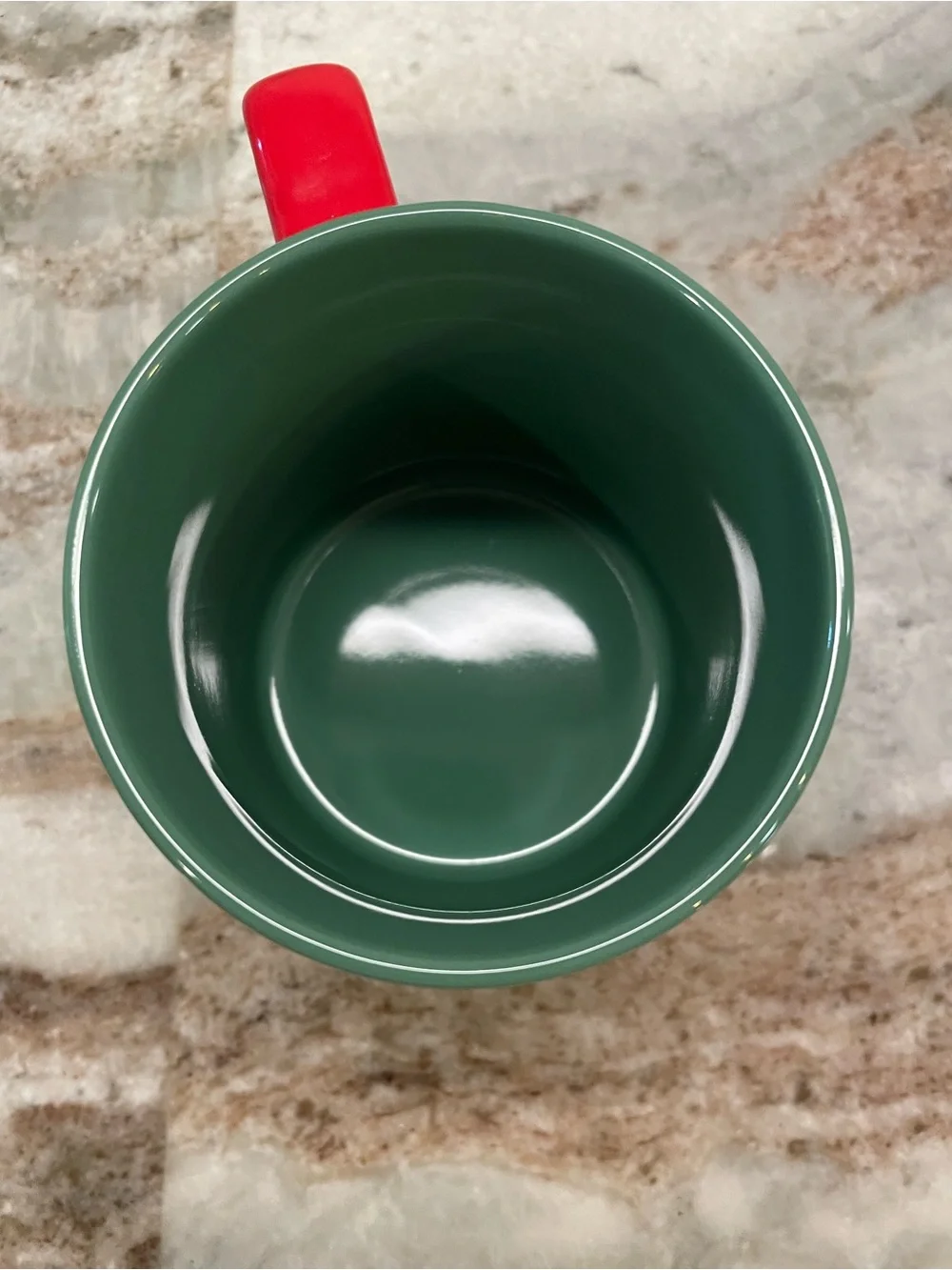 Starbucks Emerald Green Mug with Red Handle